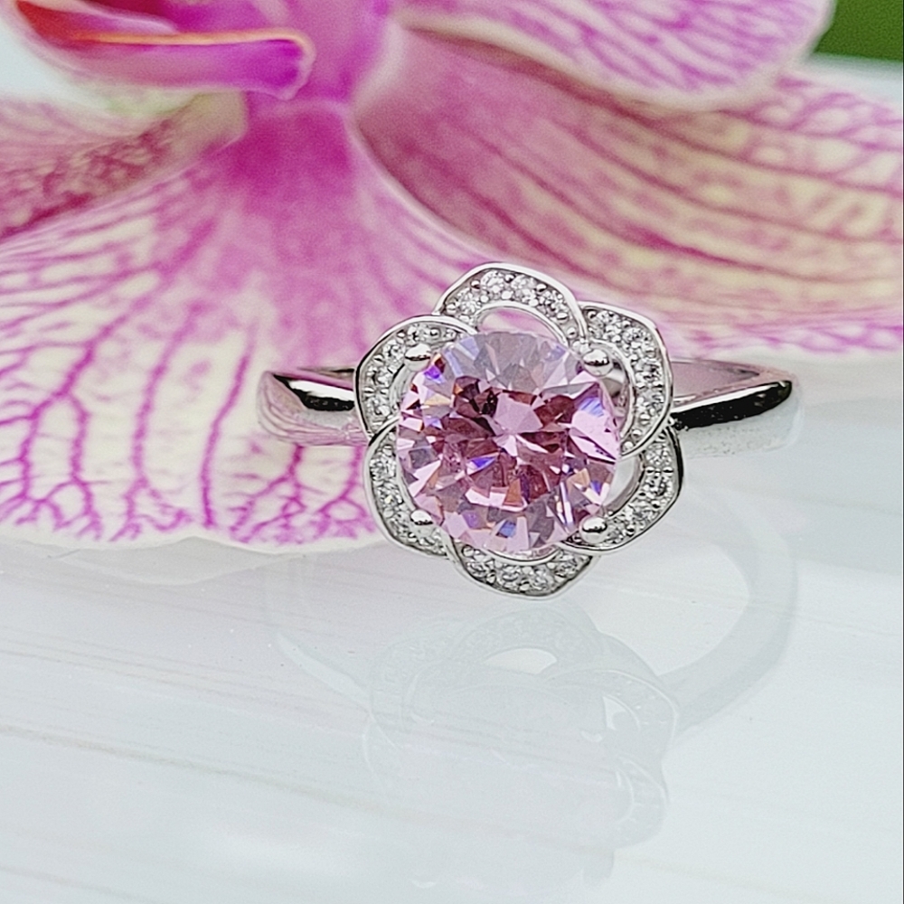 100% all Natural Pink Kunzite Crystal Adjustable Ring NWT